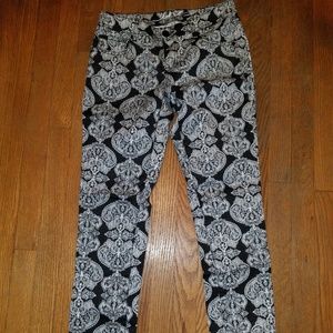 Black pants with white design from inc